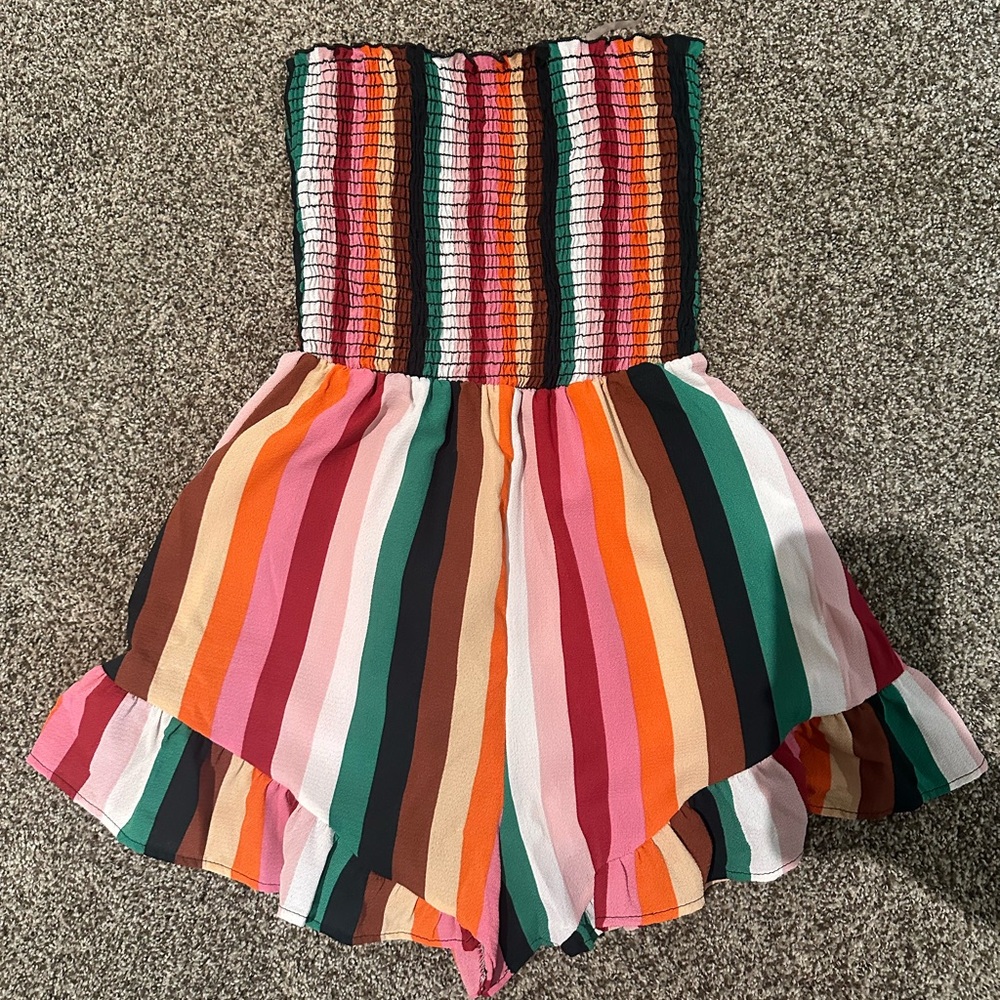 tube top romper🩷🧡💚